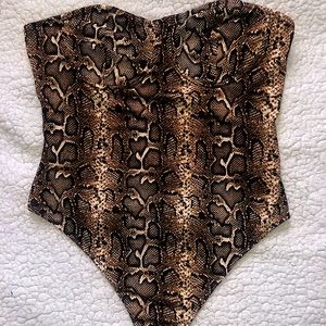 Snake print body suit